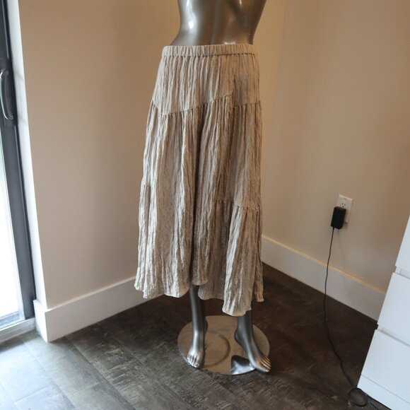VINCE Tiered Skirt Asymmetric Boho Satin Smokey Quartz Small New Tag $325 - Picture 2 of 6
